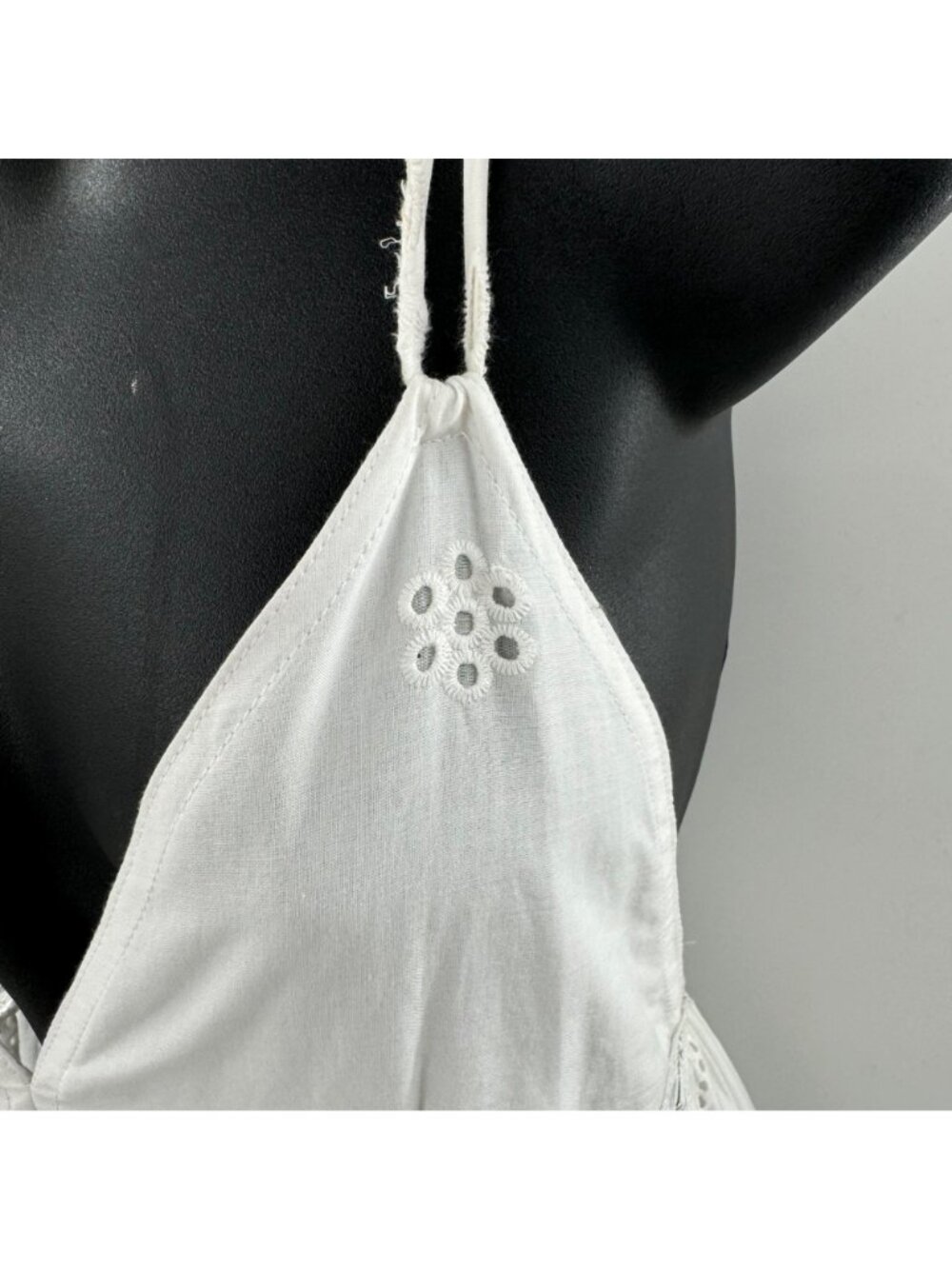 MISA Los Angeles Allegra Women's Allegra White Eyelet Lace Maxi Dress V-Neck Spa - Picture 5 of 16